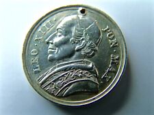MEDAGLIA ARGENTO PAPA LEONE XIII BENE MERENTI BB CON FORO