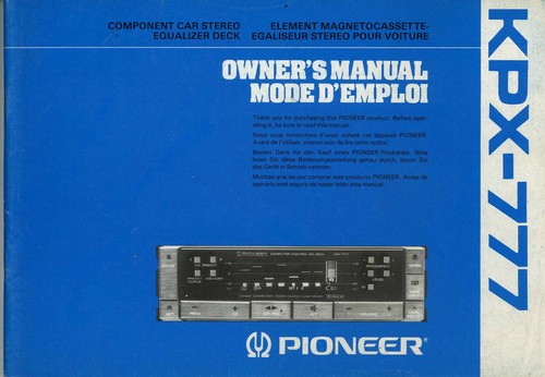 Pioneer ownwer manual - pioneer, ownwer's