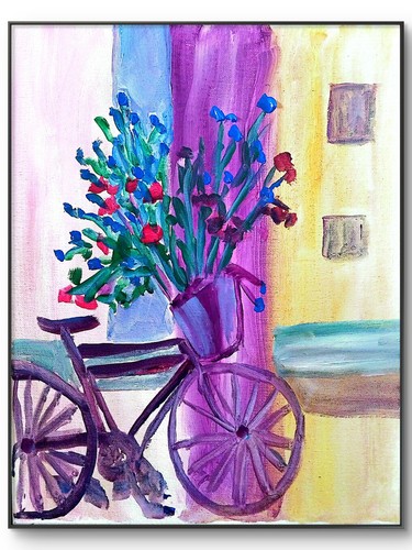 Bicicletta fiori moderna - fiori,