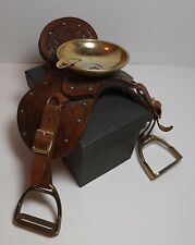Posacenere Vintage Da Bracciolo Poltrona Divano Sella Cavallo Western Cuoio