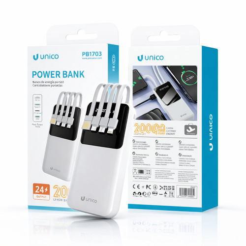 Unico power bank 20000mah - 20000mah, con