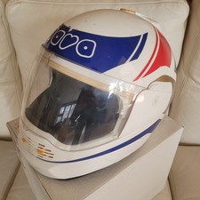 Casco NAVA 767 bianco rosso blu Honda XL 61 - usato vintage enduro 80's