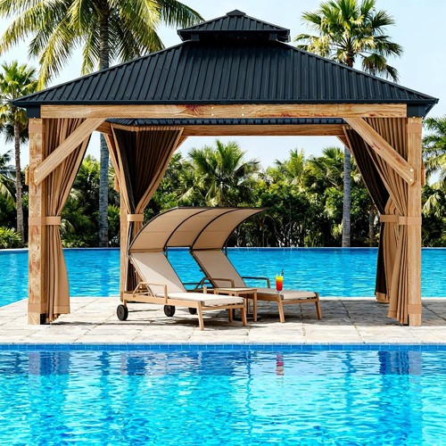 10x12ft wooden hardtop gazebo - hardtop,