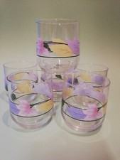 ARCOPAL FRANCE 6 BICCHIERI FLO ABBINABILI AI PIATTI FIORI PASTELLO CM.8 DA ACQUA