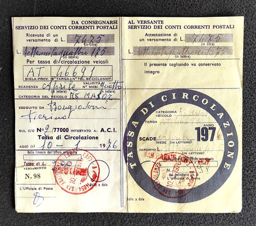 Tassa automobilistica postale - tassa,