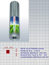 RETE METALLICA ZINCATA ANTITOPO GABBIE ELETTROSALDATA 6.3 x 6.3 0.7   h 100 cm