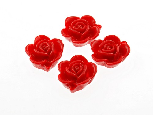 Cabochon rosa rosso - in,