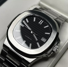 Orologio Uomo Automatico Quadrato Abito 40mm Texture Luminosa Quadrante Zaffiro Giappone NH35A