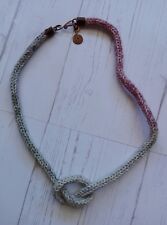 COLLANA MAGLIA LANA TRICOT TRICOTIN I-CORD CHIUSURA RAME