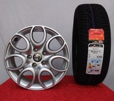CERCHI IN LEGA 16 ORIGINALI ALFA ROMEO GIULIETTA + GOMME TERMICHE 205 55 16 NEVE
