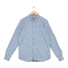 Camicia Lacoste uomo taglia 43 blu fantasia made in France