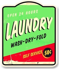 Insegna Lavanderia Aperta 24