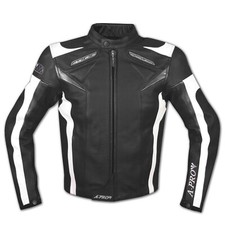 Moto Giacca Pelle Motociclismo Gilet Estraibile Protezioni CE Traspirante Nero