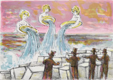 MINO MACCARI: Bellissima Litografia 70x50 Firmata, Pubblicata del 1969. STUPENDA