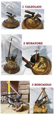 Lotto teca legno e vetro attrezzi mestiere calzolaio muratore boscaiolo