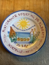piatto Buon Ricordo ristorante Sporting Mortelle Messina braciolettine  7E 1974