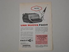 advertising Pubblicità 1958 MACCHINA PER SCRIVERE FACIT