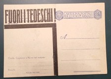 Cartolina epoca 1943 "FUORI I TEDESCHI" 2 Guerra Mondiale