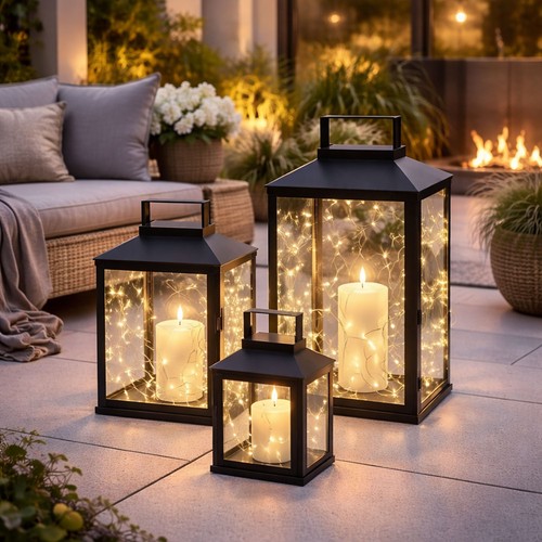 Set lanterne decorative - 3, nere