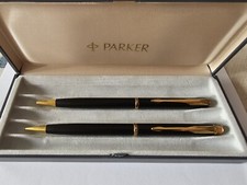 Set Penna Sfera e Matita Parker Insignia Nero Opaco Oro Eccellenti Con Scatola