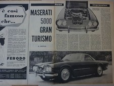 *ARTICOLO VISITA ALLA MASERATI E MASERATI 5000 GT --  1960