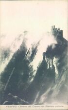 aa183 cartolina napoli vesuvio interno del cratere con stazione crollante