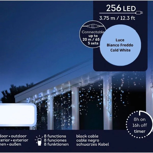 Tenda luci natale 256 led - tenda, di