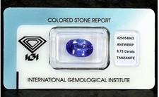 TANZANITE Naturale Taglio OVALE 5.73 ct in BLISTER Ottimo CERTIFICATO IGI -