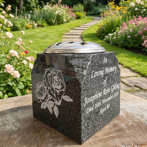 Vaso commemorativo granito