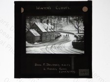 Winter curves snow road half - road,