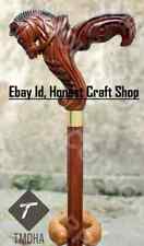 Intagliato a Mano di Legno Cavallo Bastone da Passeggio Handmade Animale X _