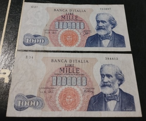 Banconote 1000 lire verdi - 1000, g.verdi