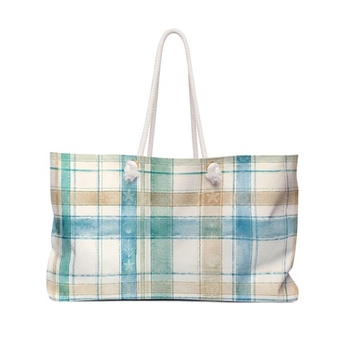 Borsa weekend aqua plaid - da,