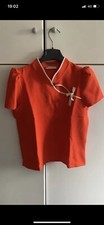t shirt t-shirt Zara Blusa Orange s Orientale Fiocco Bow Arancione Corallo s