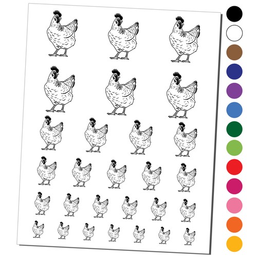 Curious hen pollo tatuaggio - hen,