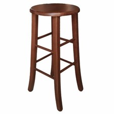 Sgabello  sedia tondo legno massello noce h80cm bar casa pub
