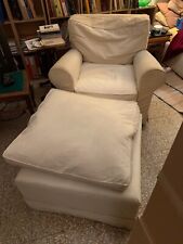 Poltona con poggia piedi e copri poltrona di riserva grigio