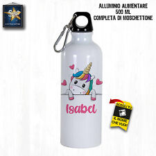 BORRACCIA UNICORNO PER BAMBINI 500 ML SCUOLA PERSONALIZZATA CON NOME ALLUMINIO 