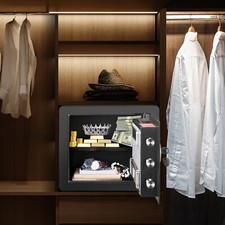 VEVOR Cassaforte Uso Domestico in Acciaio Serraggio Codice & Chiave Capienza 34L