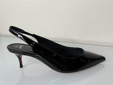 Scarpa CHRISTIAN LOUBOUTIN sportiva KATE slingback tacco a pompa nera vernice 39 EU 9 US