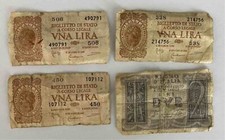 Vecchie cartamonete "Una Lira, Due Lire" - Ante guerra.