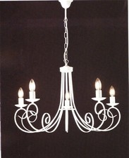 LAMPADARIO CLASSICO IN FERRO BATTUTO STILE SHABBY CHIC SOSPENSIONE 5 LUCI
