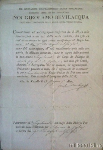 Varallo 1815 nomina a - 1815,