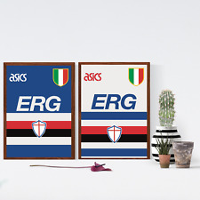 SAMPDORIA SCUDETTO stampa grafica quadro A3 A4 idea regalo VIALLI MANCINI GENOVA