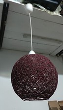 LAMPADARIO A SOFFITTO SOSPENSIONE E27 PALLA Intrecciato In Lana 