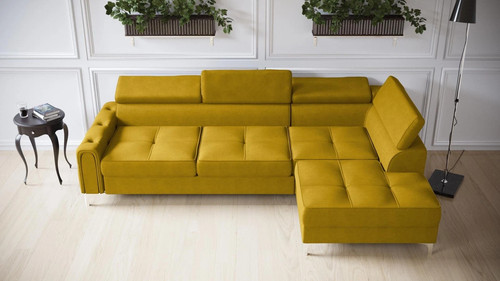 Divano pelle forma di l - in,