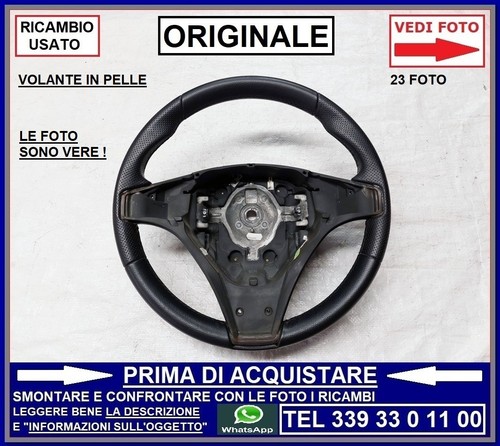 Volante sterzo pelle nero - volante,
