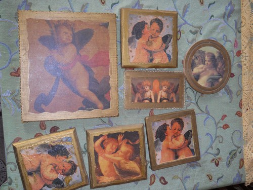 Lotto quadretti decorati a - di,
