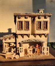 CASETTA PRESEPE ARTIGIANALE IN LEGNO E PIETRA