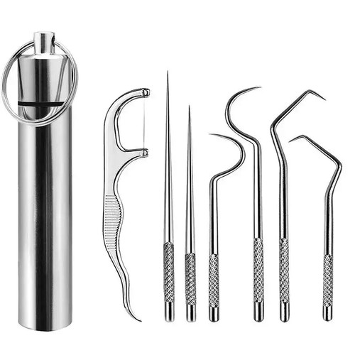 Kit 7pz pulizia denti - kit, acciaio